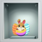 Αυτοκόλλητο Βιτρίνας - Κουνελάκι με αυγά